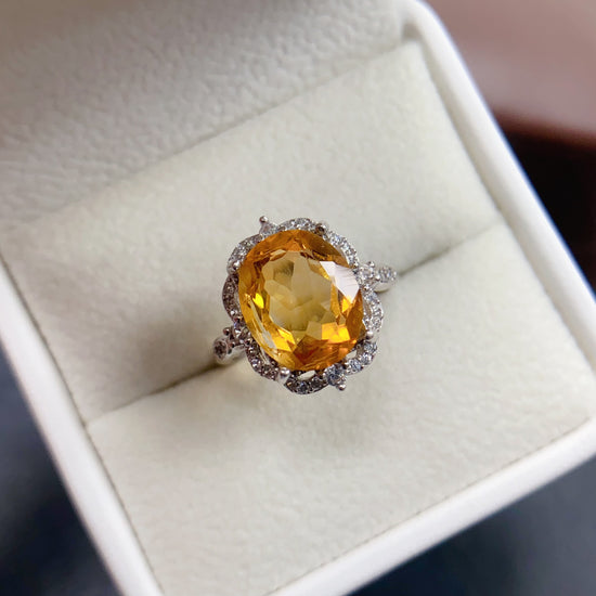 November Citrine Bezel Ring