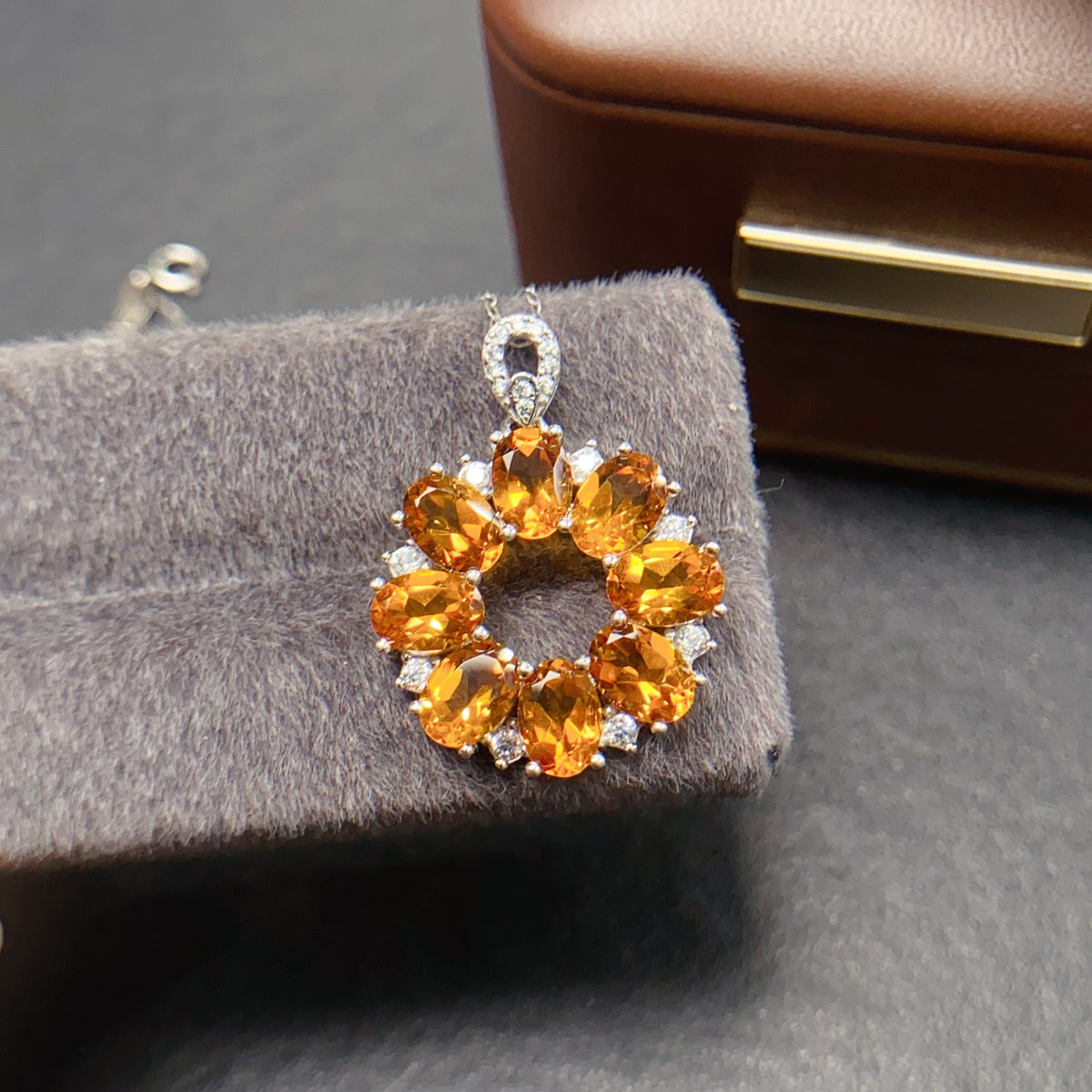 Dainty Wreath Citrine Pendant
