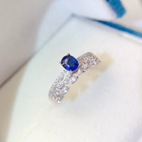 Sapphire September Pave Ring