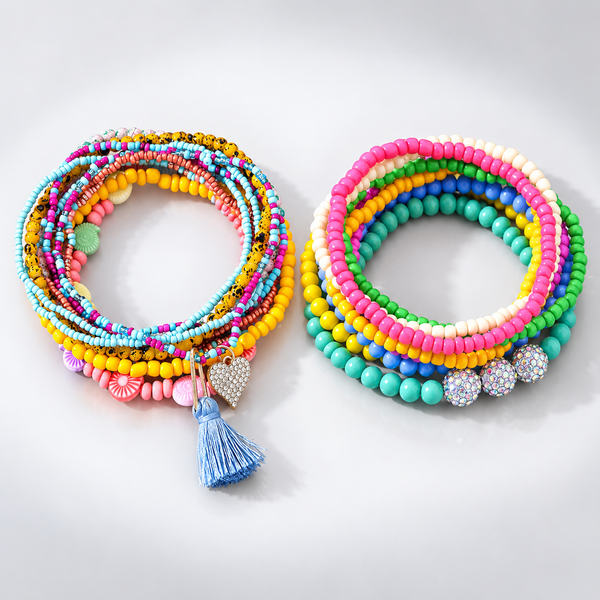 Bohemian Layered Glass Bead Tassel Anklet Chain