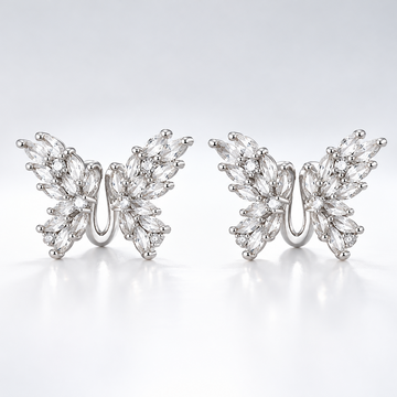 Sparkly No Piercing Butterfly Ear Cuff Angel Wings Stud