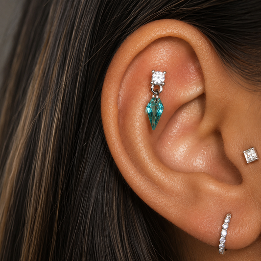 Aurora Prism Kite Drop Cartilage Stud