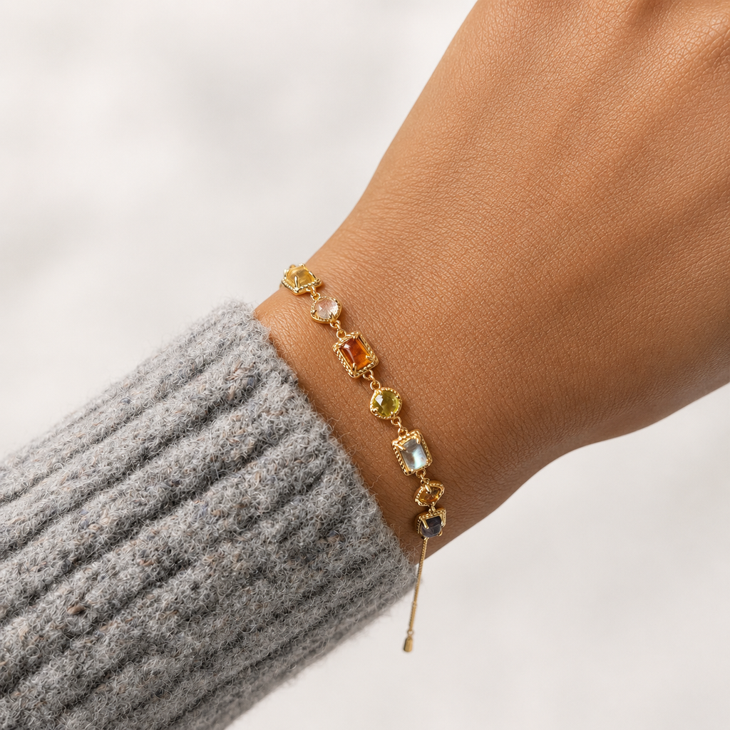Multi Gemstone Baguette Bracelet