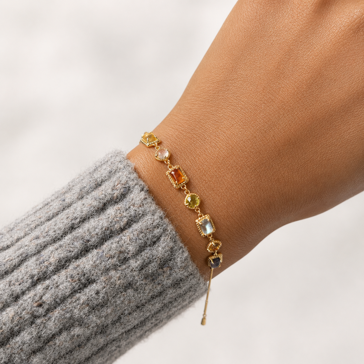 Multi Gemstone Baguette Bracelet