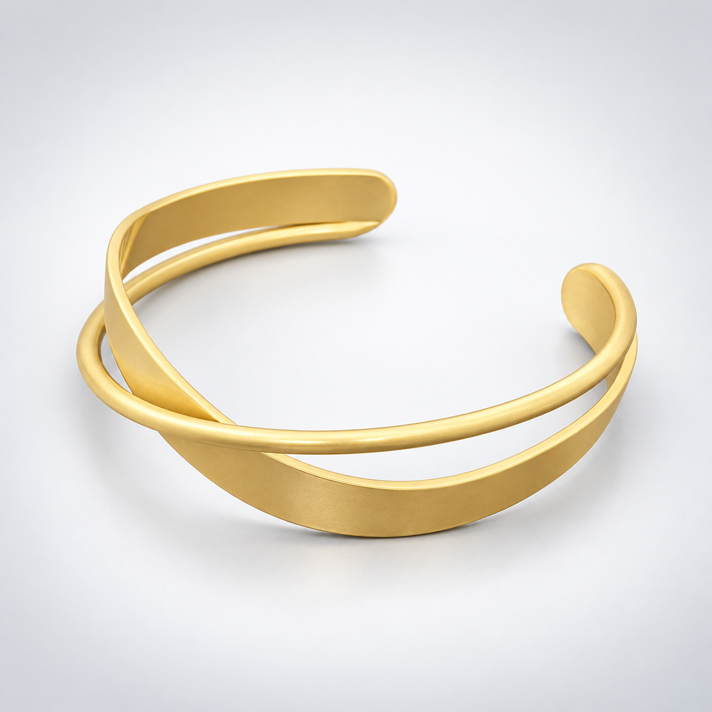 Simple Matte Finish Mobius Bangle Cuff Bracelet