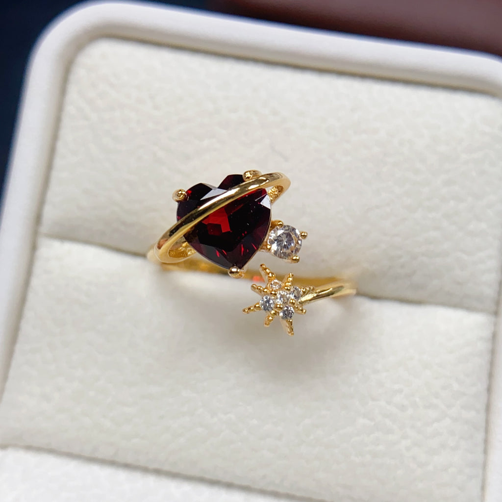Planet Love Story Garnet Birthstone Ring