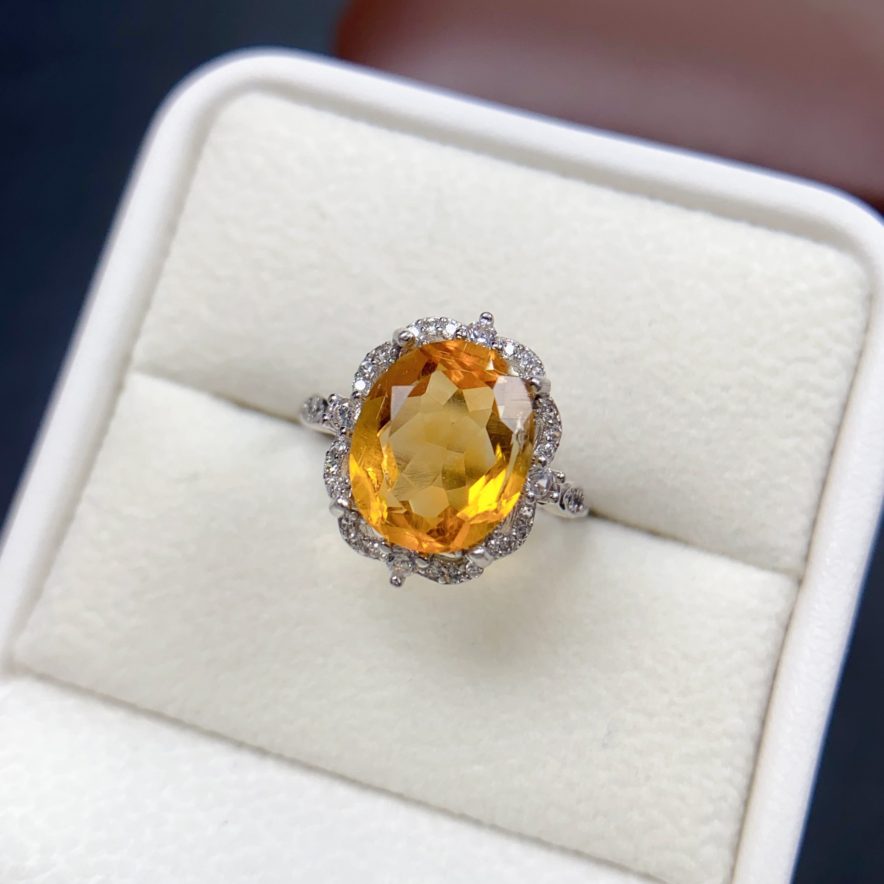 November Citrine Bezel Ring