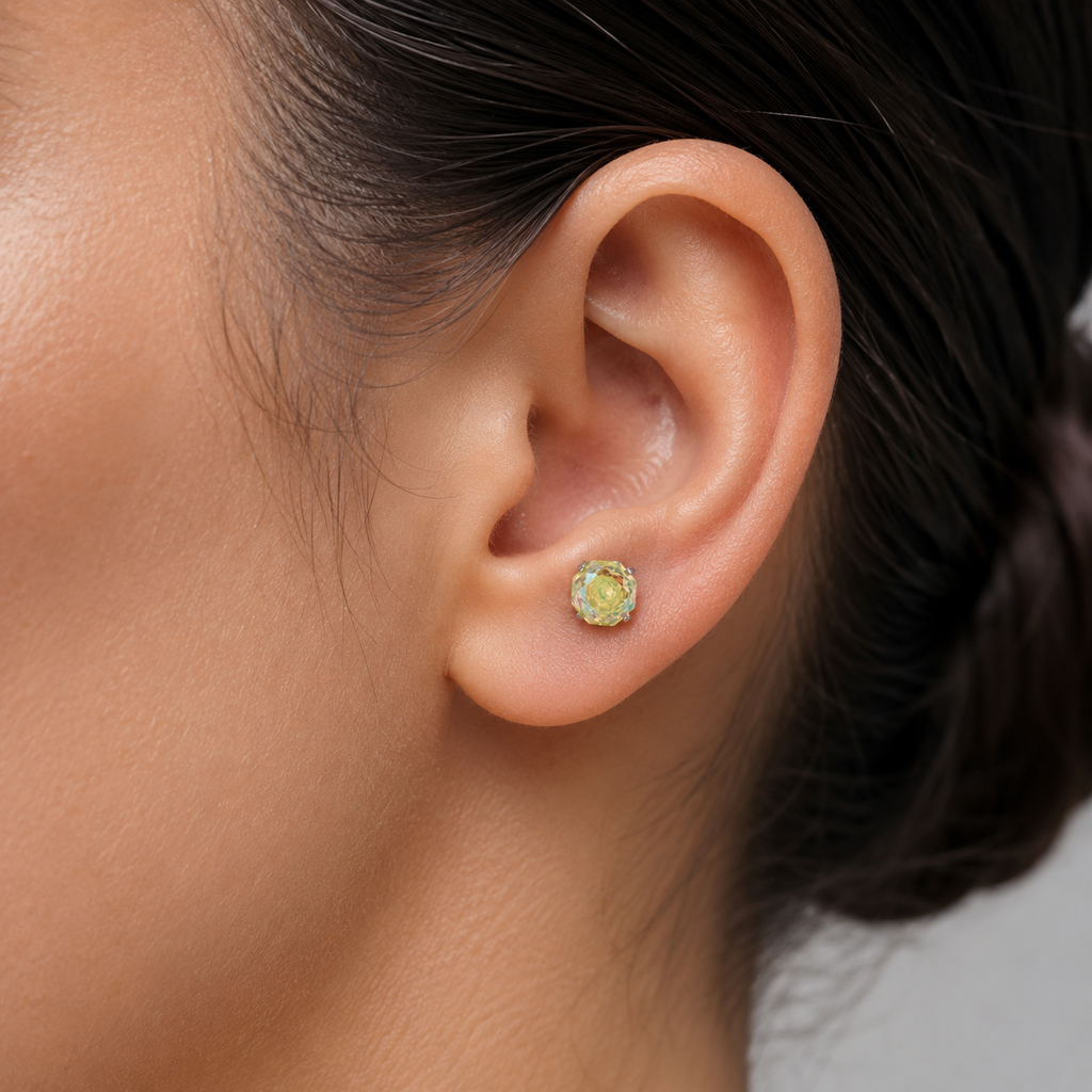 Aurora Rose-Cut CZ Flat Back Piercing Stud