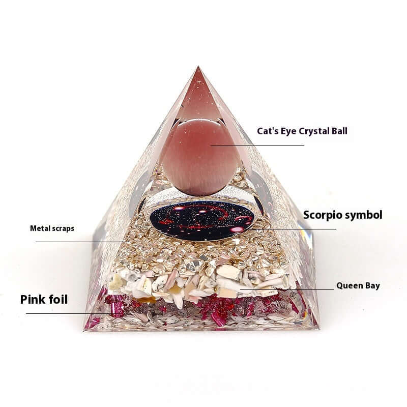 Handcraft Zodiac Pyramid Crystal Home Decoration Ornaments