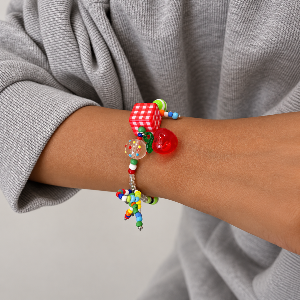 Carnival Y2K Mushroom Summer Boho Bead Bracelet