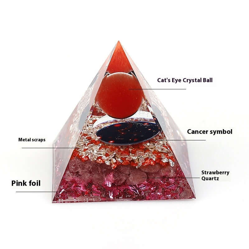 Handcraft Zodiac Pyramid Crystal Home Decoration Ornaments