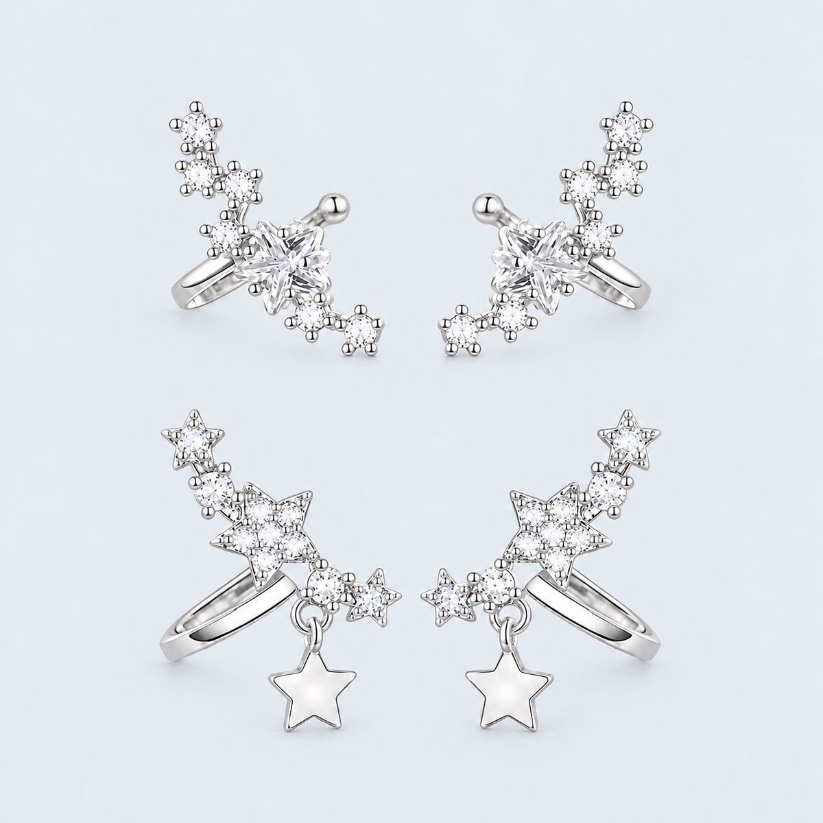 No Piercing Celestials Star Ear Cuffs & Ear Climbers