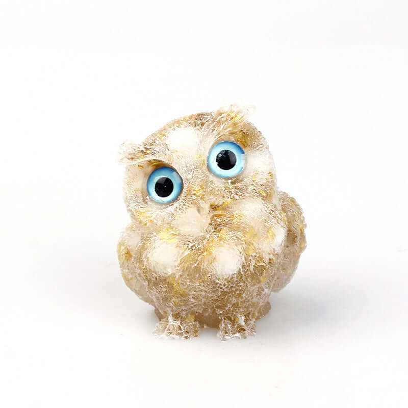 Crystal Stone Owl Ornaments Table Top Decoration