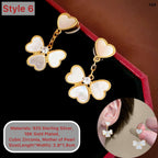 18K Gold Plated 4 Leaf Clover Earrings