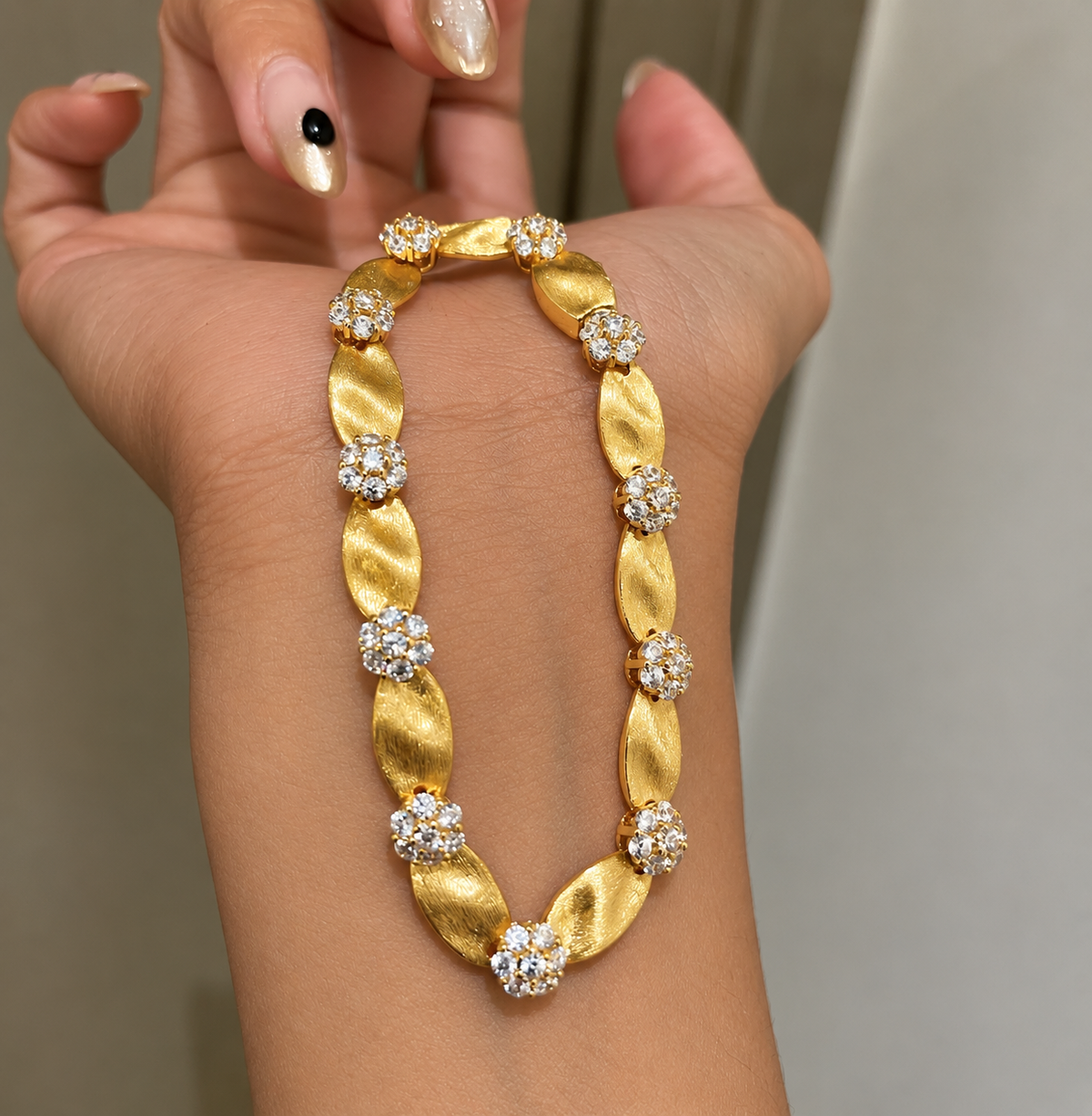 Luxury Dual Tone Brushed Ribbon Link Bracelet