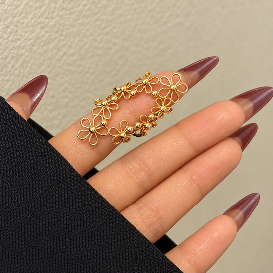 Daisy Bloom Openwork Floral Ring