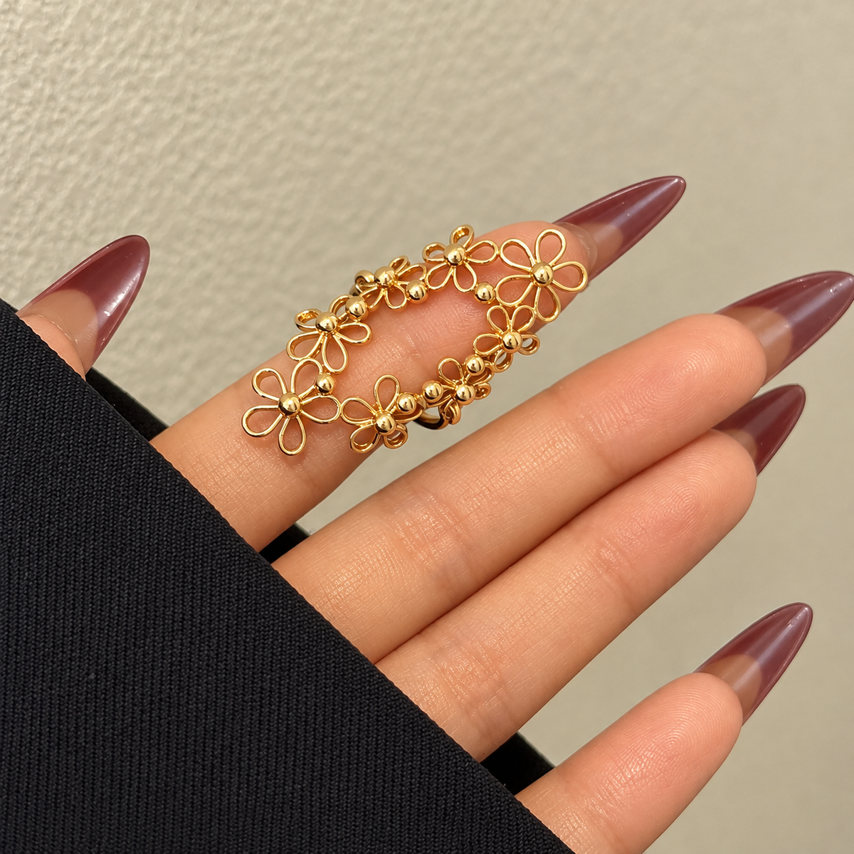 Daisy Bloom Openwork Floral Ring