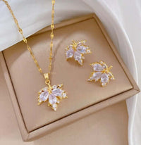 Personality Red Diamond Fashion Leaf Stud Earrings