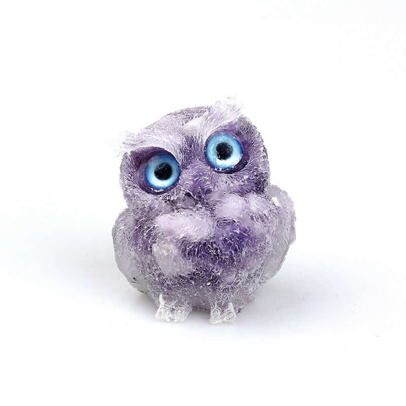 Crystal Stone Owl Ornaments Table Top Decoration