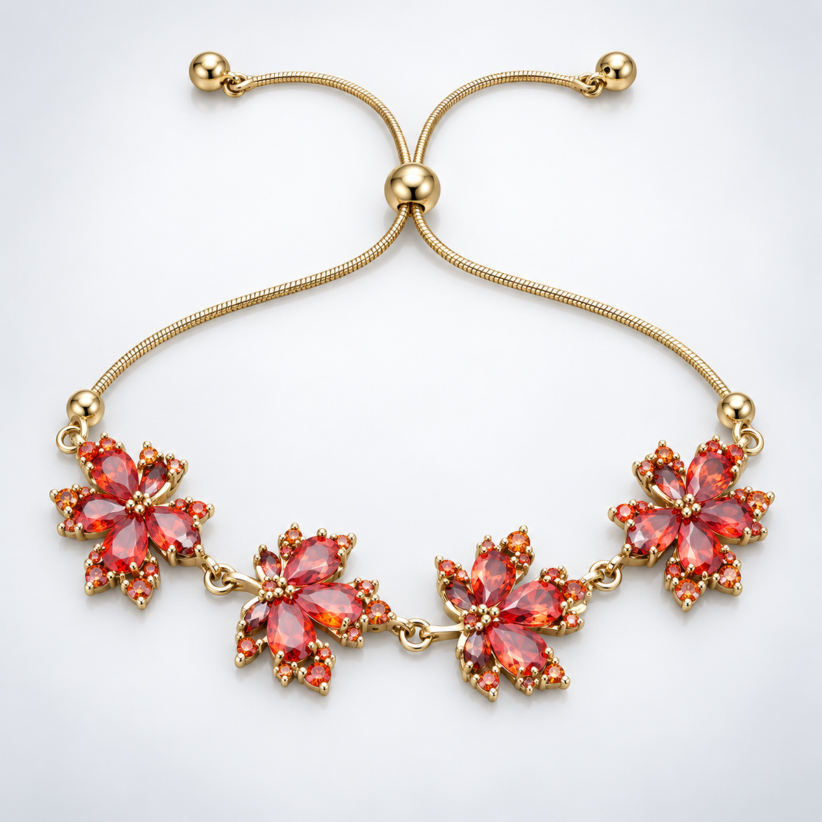 Orange Maple Leaf Bracelet Autumn Gift 