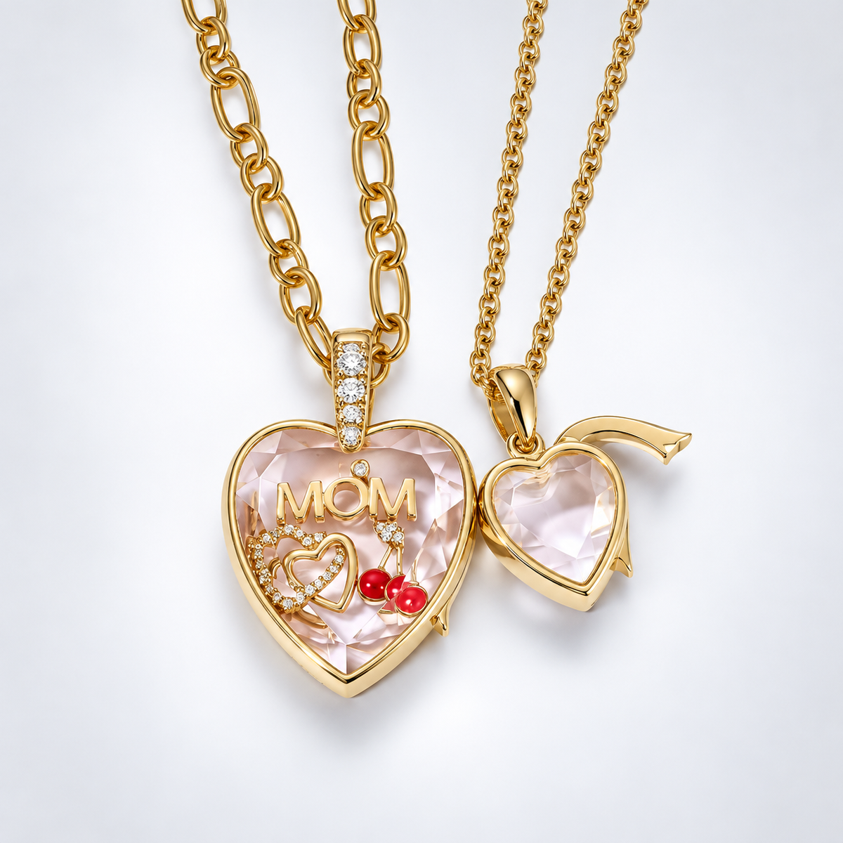 DIY Heart Locket Necklace Charm Necklace