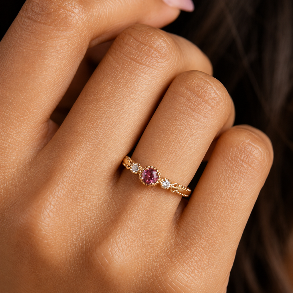 Blushing Vine Pink Tourmaline Ring