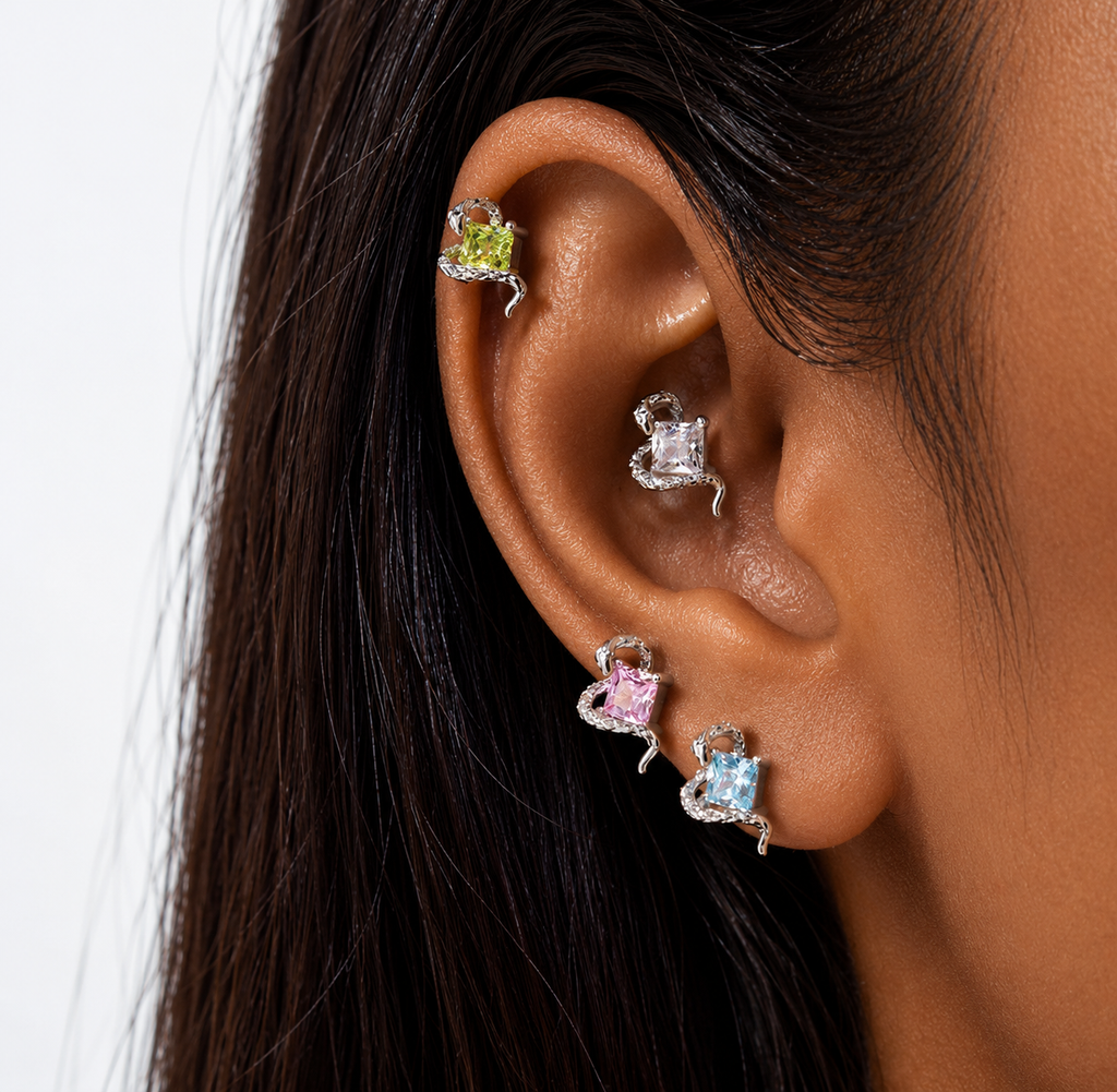 Serpent Candy Flat Back Forward Helix Piercing