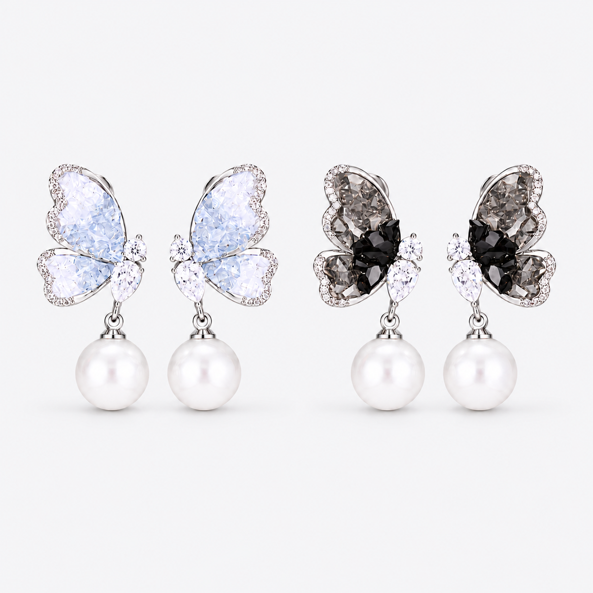 Enchanted Flutter Butterfly Pearl Drop Earrings