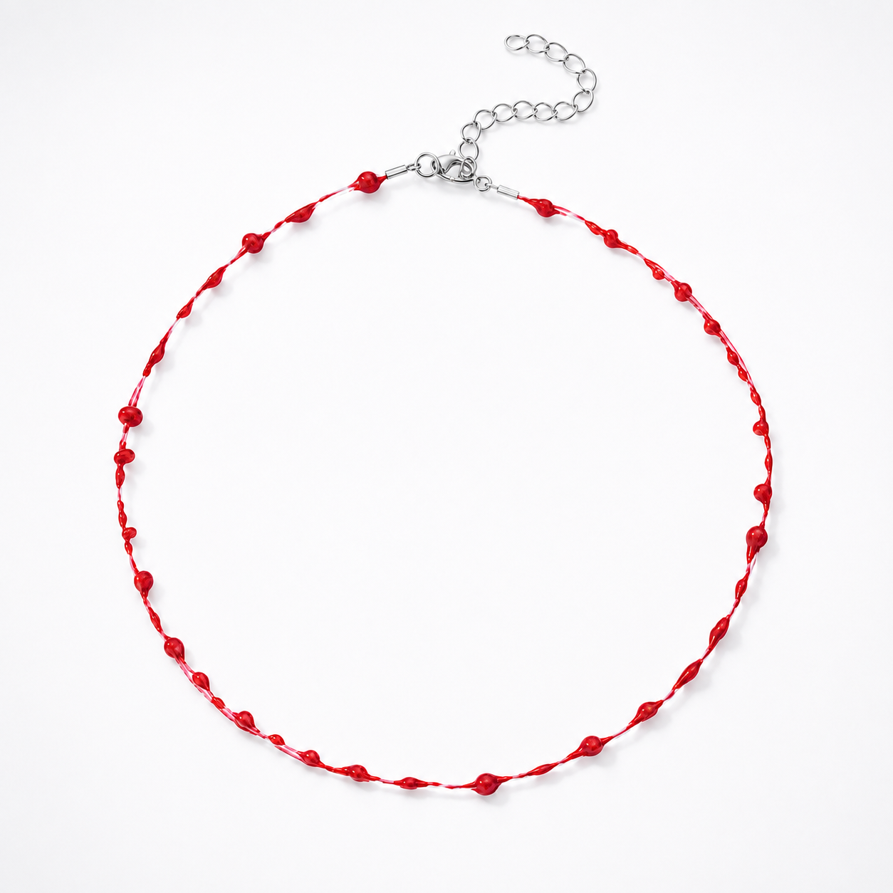 Crimson Veil Blood Drop Layered Necklace