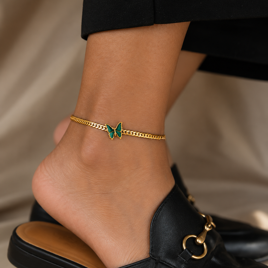 Titanium Butterfly Anklet Chain