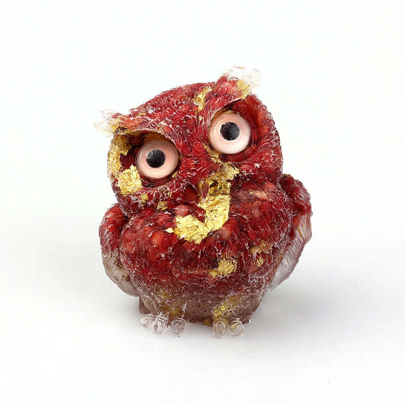 Crystal Stone Owl Ornaments Table Top Decoration