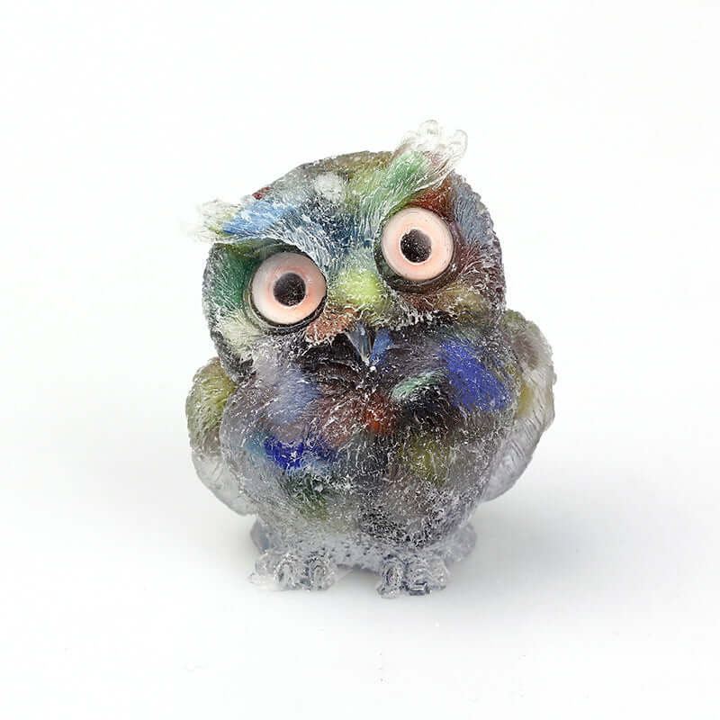 Crystal Stone Owl Ornaments Table Top Decoration