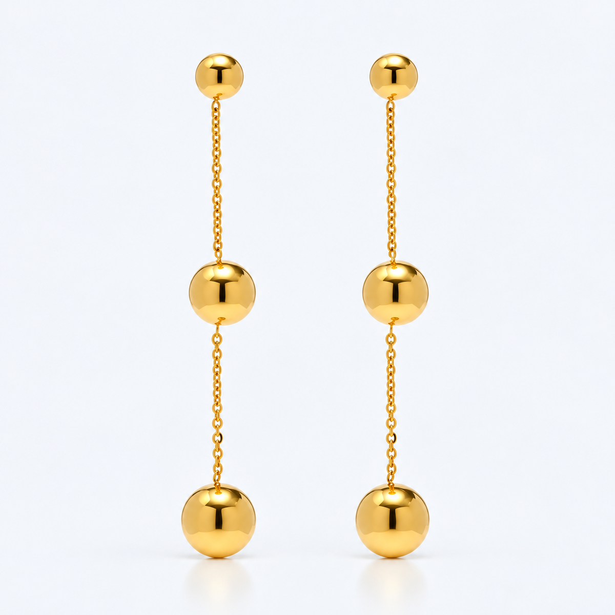 18K Gold Plated Irregular Bead Ball Drop Earrings
