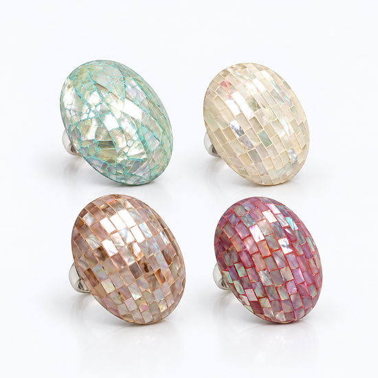 Mosaic Whisper Vintage Shell Statement Ring