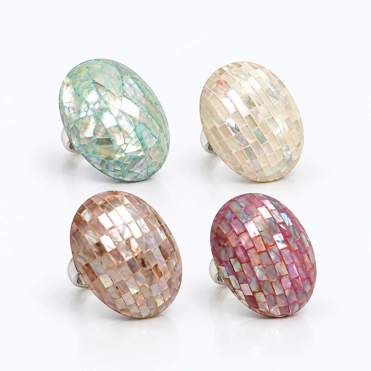 Mosaic Whisper Vintage Shell Statement Ring