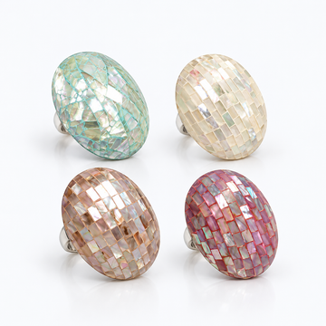 Mosaic Whisper Vintage Shell Statement Ring