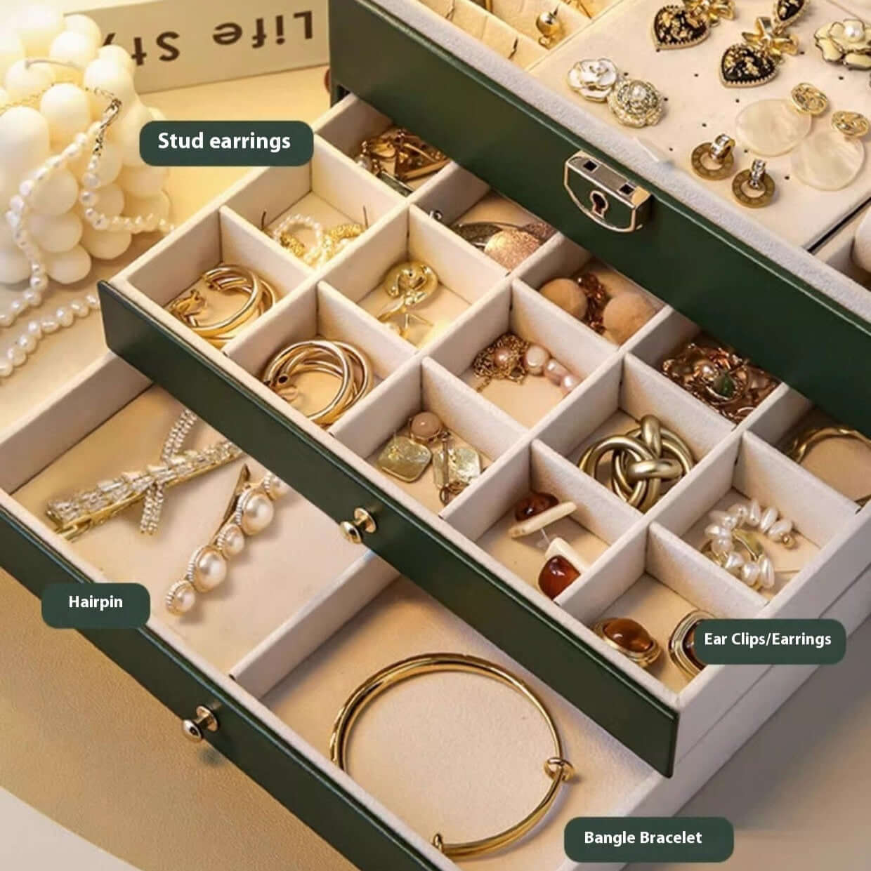 3 Layer Waterproof Necklace Ring Jewelry Organizer Box