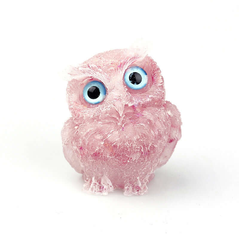 Crystal Stone Owl Ornaments Table Top Decoration