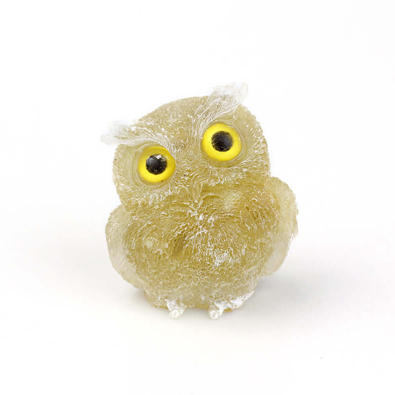 Crystal Stone Owl Ornaments Table Top Decoration
