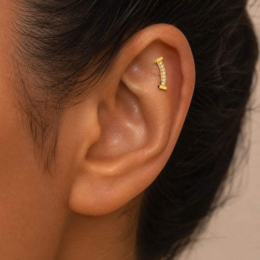 Vintage Floral Internal Thread Flat Back Tragus Stud