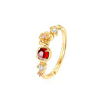 Elegant Rose Red Garnet Capricorn Ring 