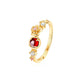 Elegant Rose Red Garnet Capricorn Ring 
