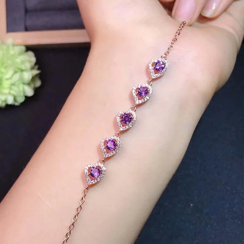 925 Silver Amethyst Bracelet 