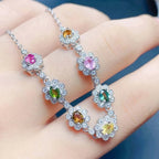 925 Silver Colorful Tourmaline Bracelet