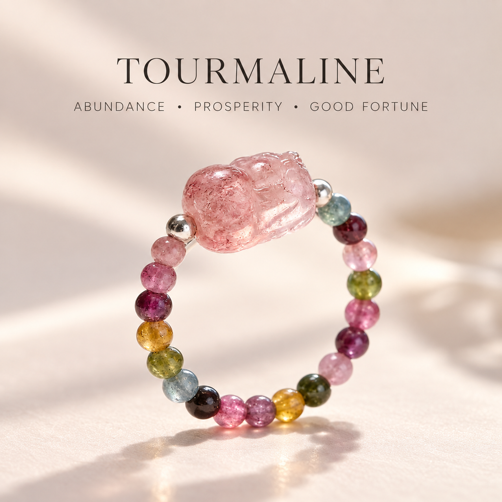 Lucky Guardian Tourmaline Beaded Ring