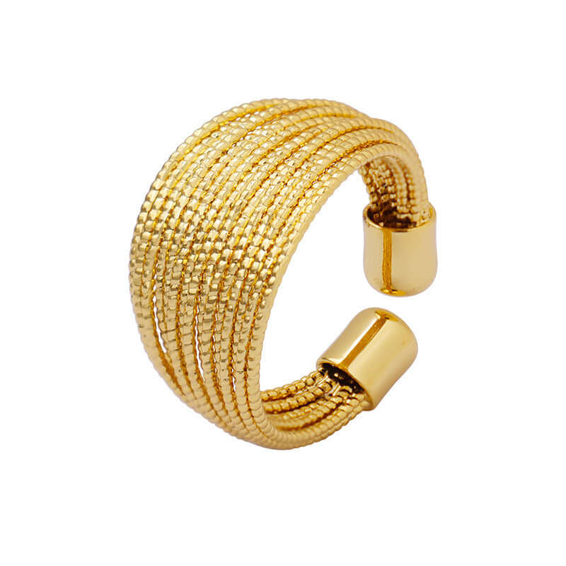 18K Gold Crossover Layered Thumb Ring