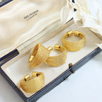 18K Gold Crossover Layered Thumb Ring