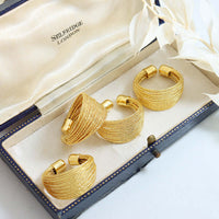 18K Gold Crossover Layered Thumb Ring