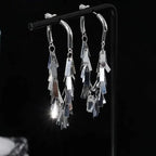 Stylish Geometric Tassel Hoop Earrings, Geometric Earrings | A7886