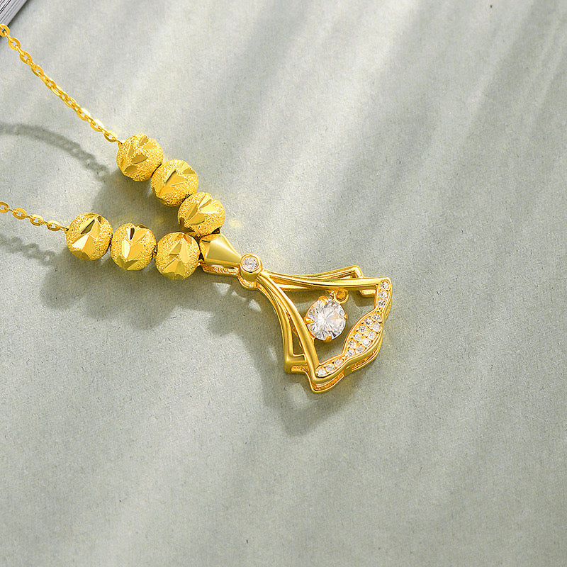14K Gold Plated Ginkgo Leaf Chain Necklace | A8240